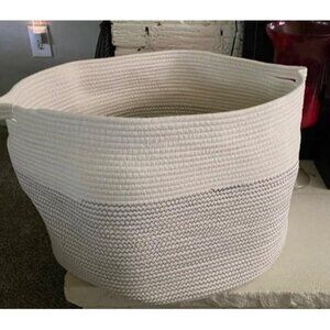 New Little Hippo Baskets XXXL Large Cotton Rope 22"x22"x14" Storage Woven Blanke